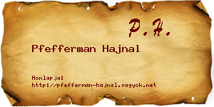 Pfefferman Hajnal névjegykártya